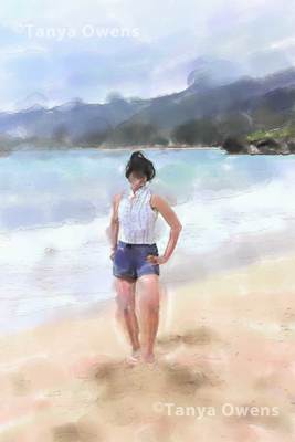 Woman on the Beach Watercolor